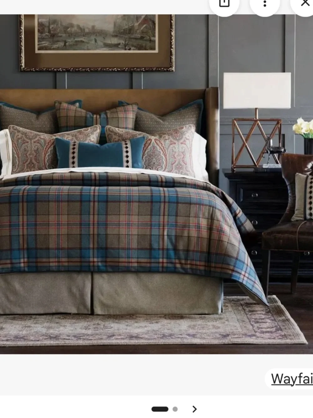 Theo Farmhouse / Country Wool Plaid Duvet Cover Eastern Accents